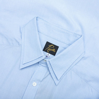 Double Regular Collar Shirt - Sax Blue