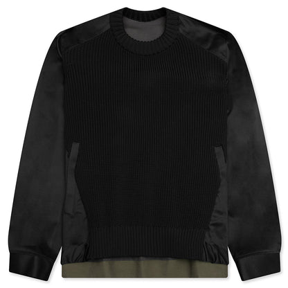 Cotton Chino Mix Pullover - Black/Navy/Dark Khaki