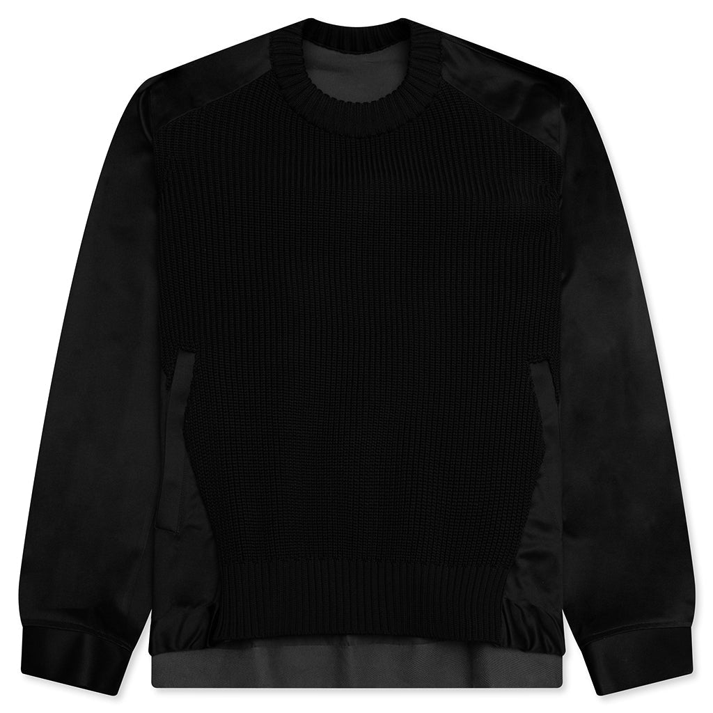Cotton Chino Mix Pullover - Black
