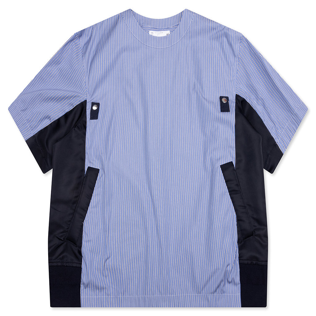 Cotton Poplin Pullover - Blue Stripe