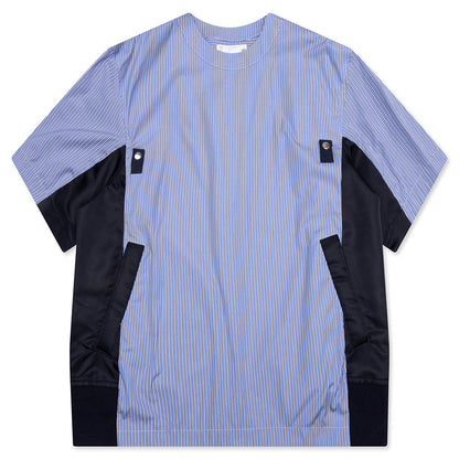 Cotton Poplin Pullover - Blue Stripe