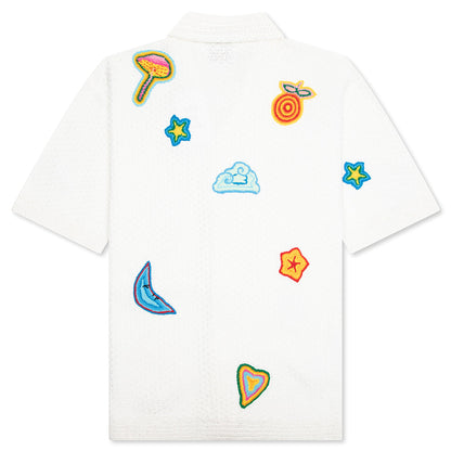 Crochet Shirt With Patches - White