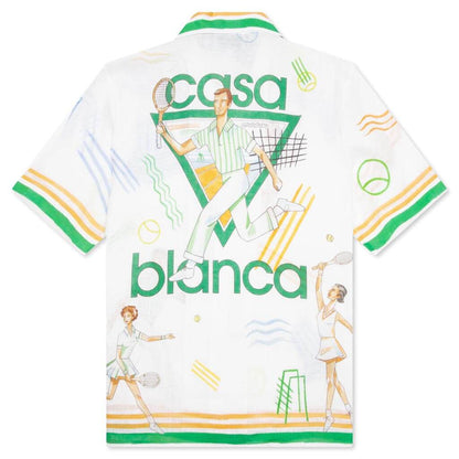 Cuban Collar S/S Shirt - Tennis Play Icon