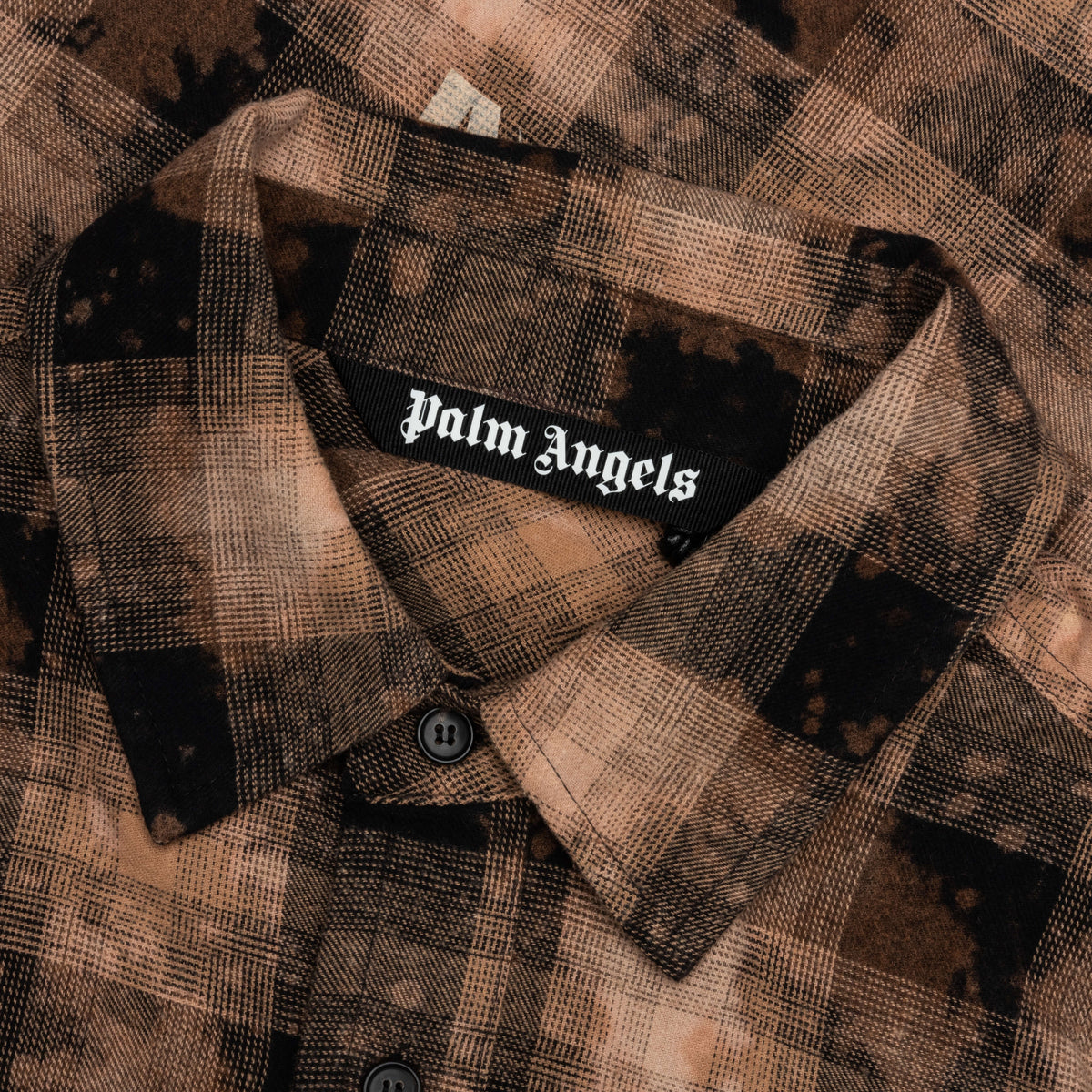 Curved Logo Check Shirt L/S - Brown/Off-White