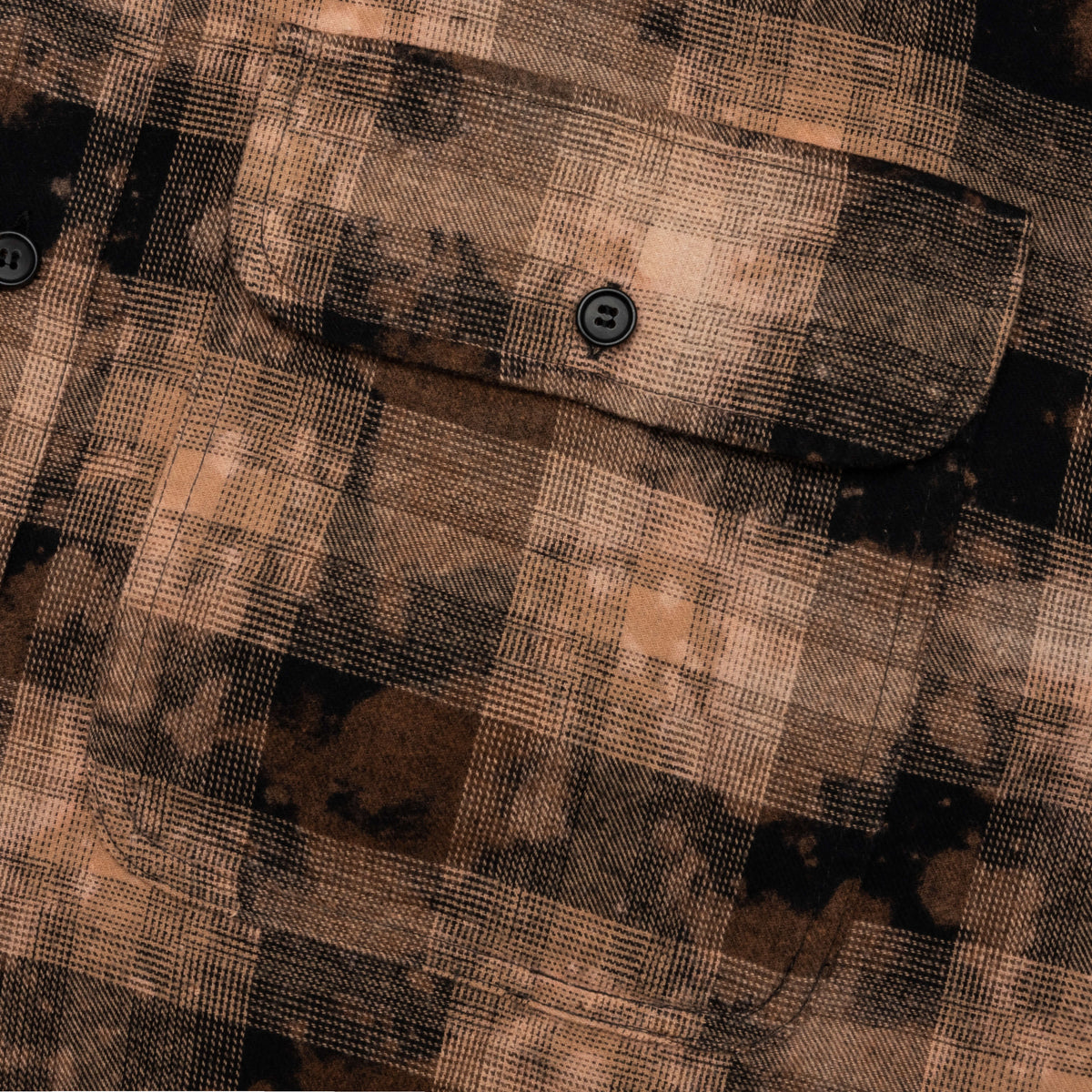 Curved Logo Check Shirt L/S - Brown/Off-White