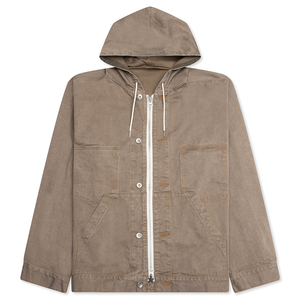 Denim Hoodie - Beige