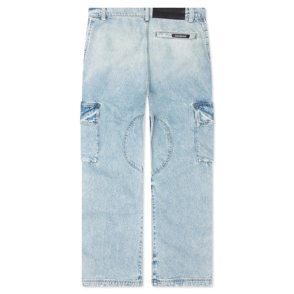 Denim Track Logo Cargos - Light Wash