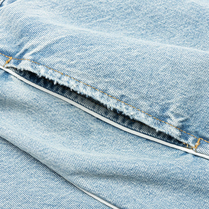 Denim Track Logo Cargos - Light Wash