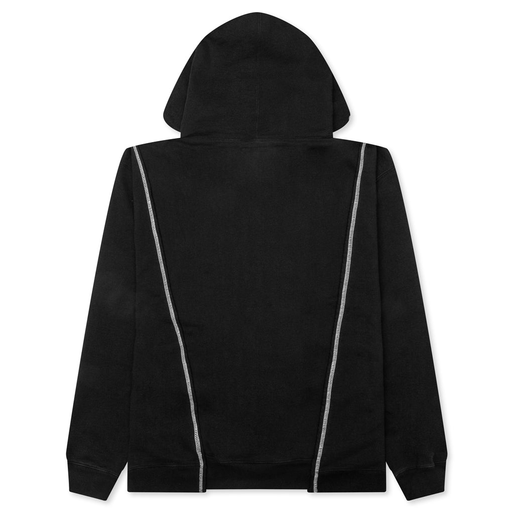 Designer Split Hoodie - Washed Black