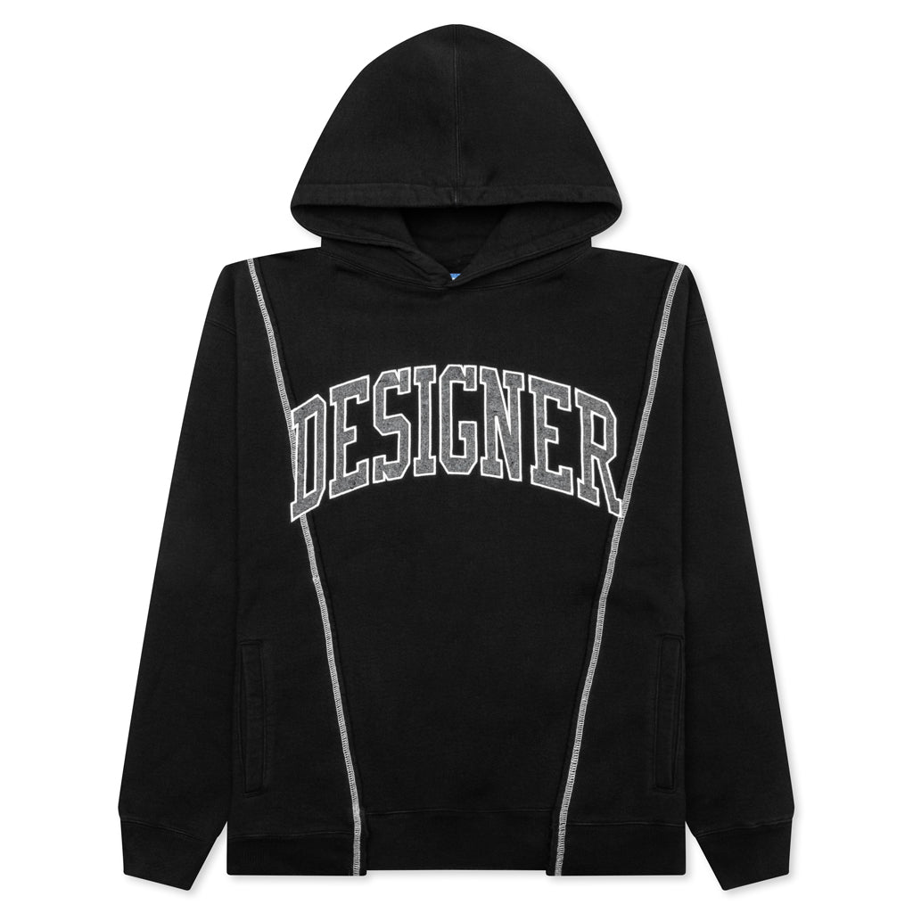 Designer Split Hoodie - Washed Black