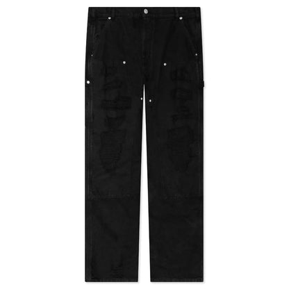 Destroyed Carpenter Pant - Washed Black