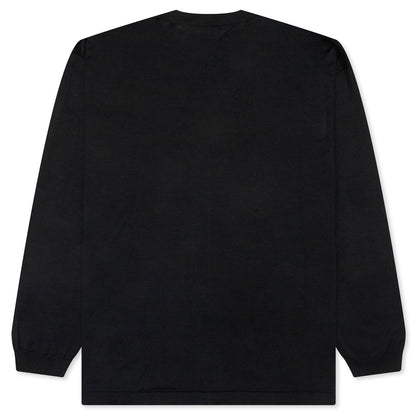 Drawstring Knit Sweatshirt - Black