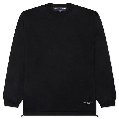 Drawstring Knit Sweatshirt - Black