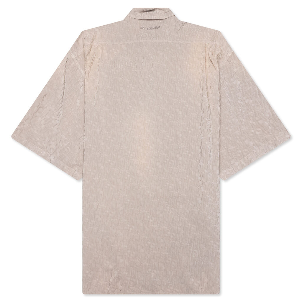 Monogram Button Up Shirt - Warm Grey