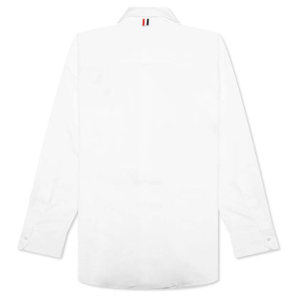 Oversized L/S Shirt w/ All Over Embroidery - White