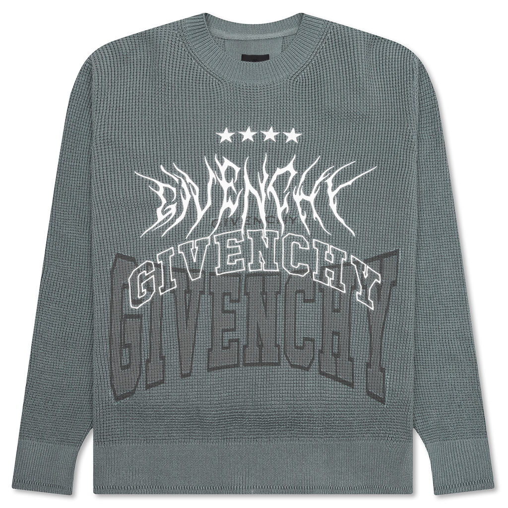Embroidered Metal Logo Crewneck - Titanium