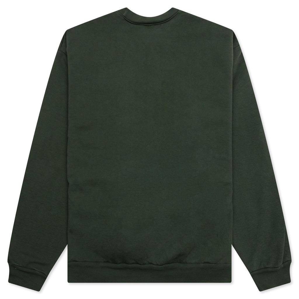 Embroidery Script Logo Crewneck - Forest Green