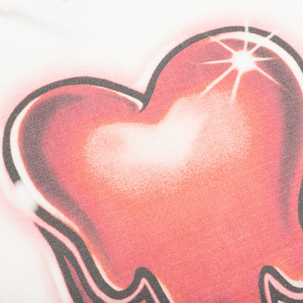 Airbrush Heart Logo L/S Tee - White