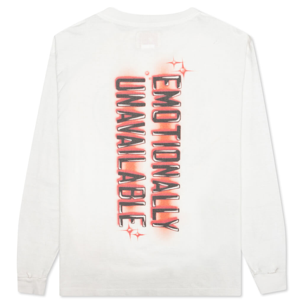 Airbrush Heart Logo L/S Tee - White