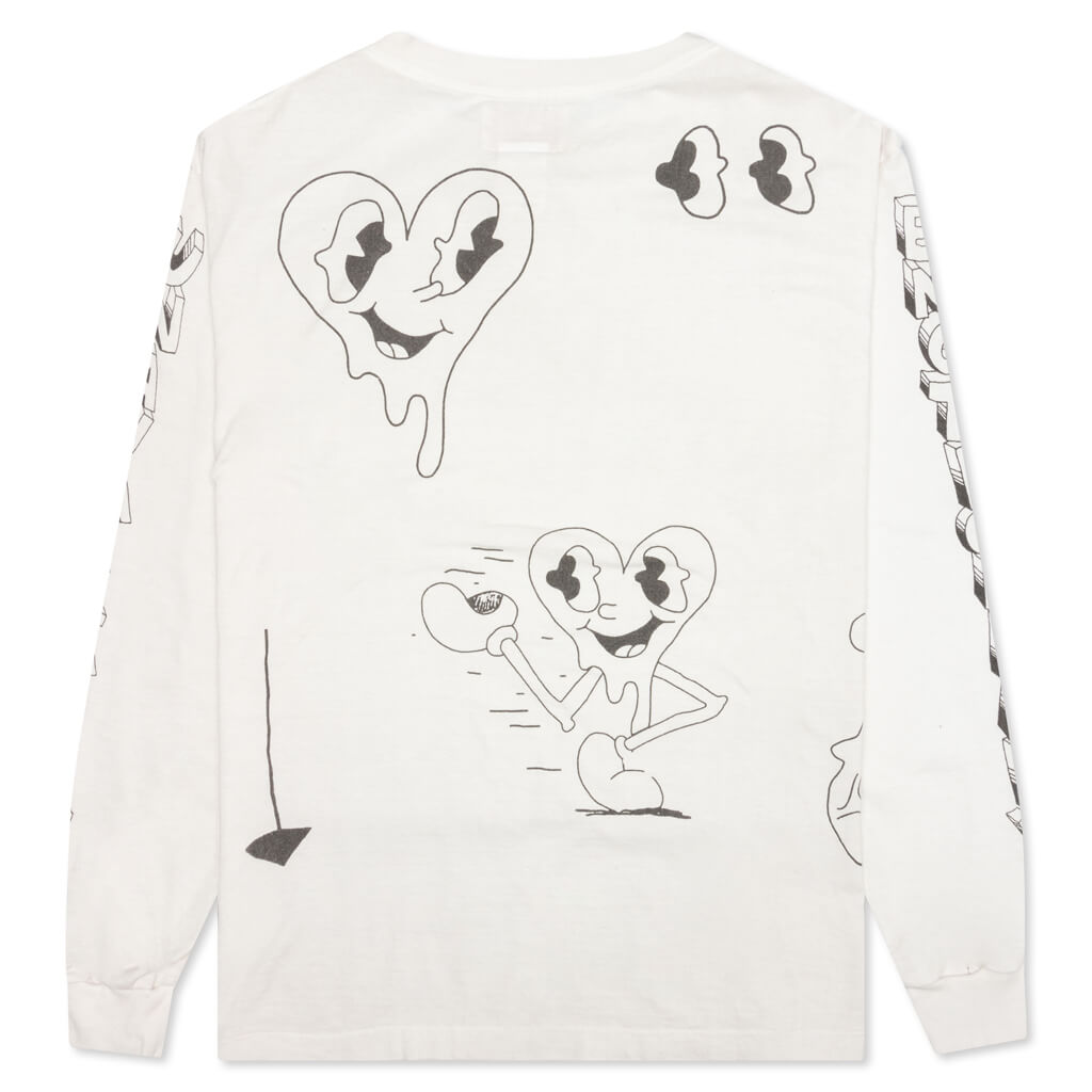FA Heart L/S Tee - White
