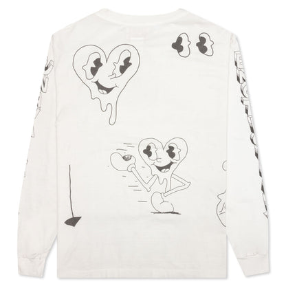 FA Heart L/S Tee - White