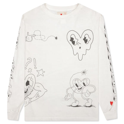 FA Heart L/S Tee - White