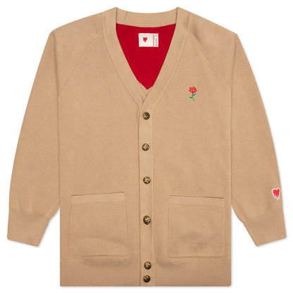 Heart Cardigan - Tan