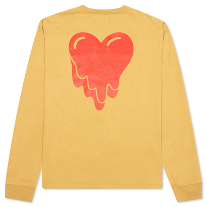 Wavy Script L/S Tee - Yellow