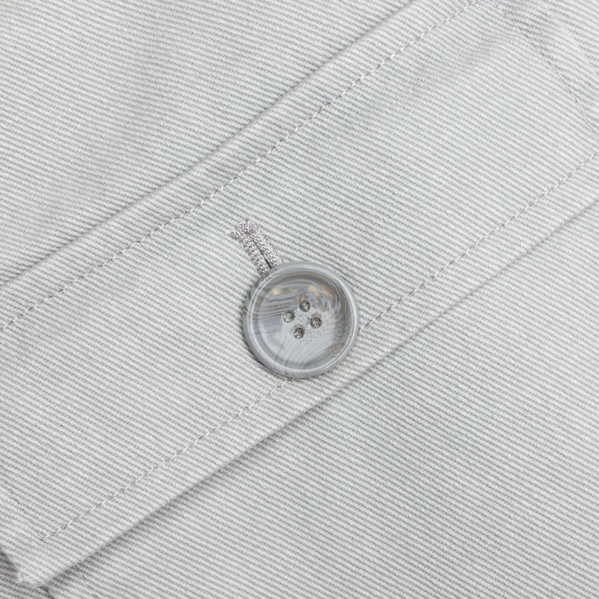 Face Embroidered Denim Pants - Grey