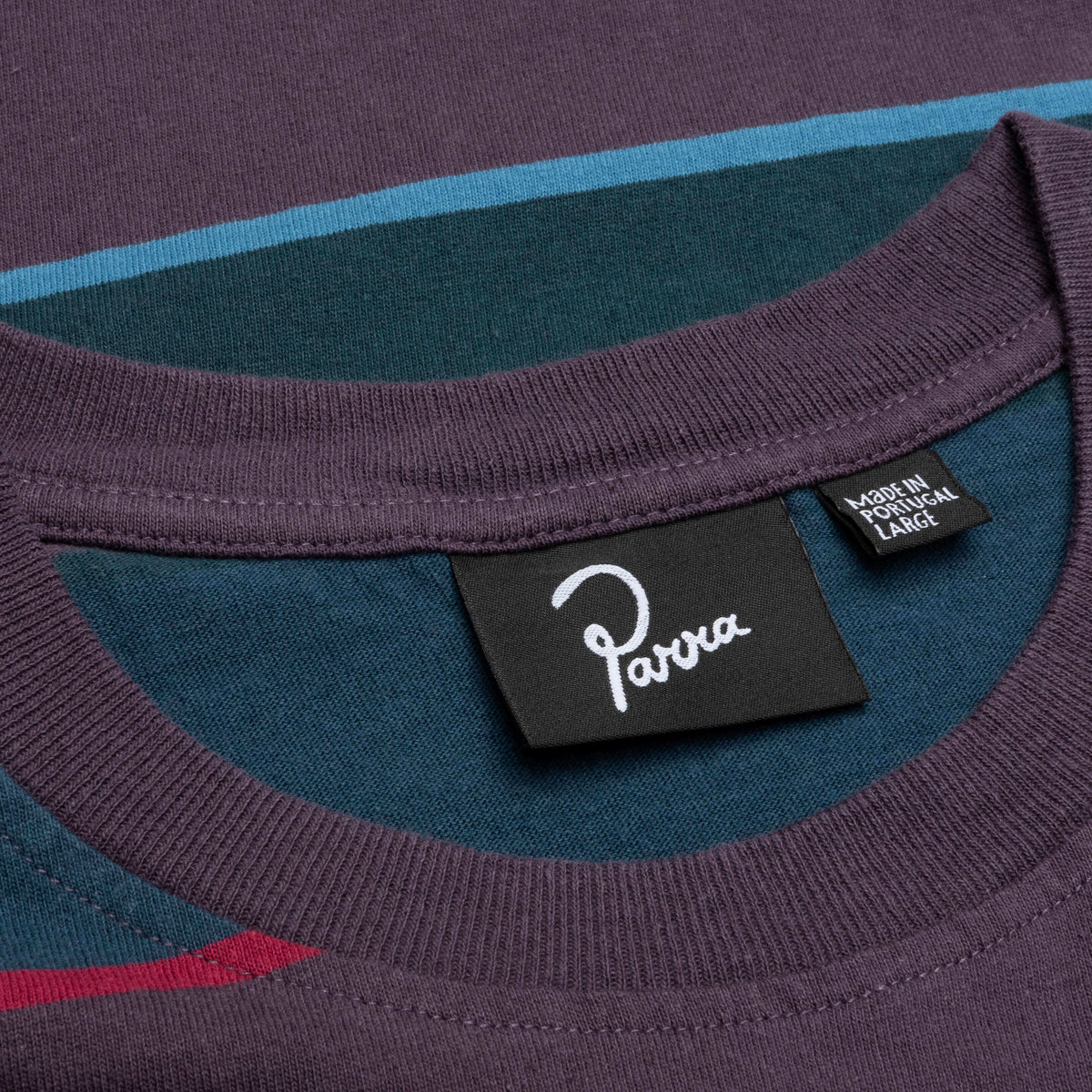 Fast Food Logo Striped T-Shirt - Aubergine