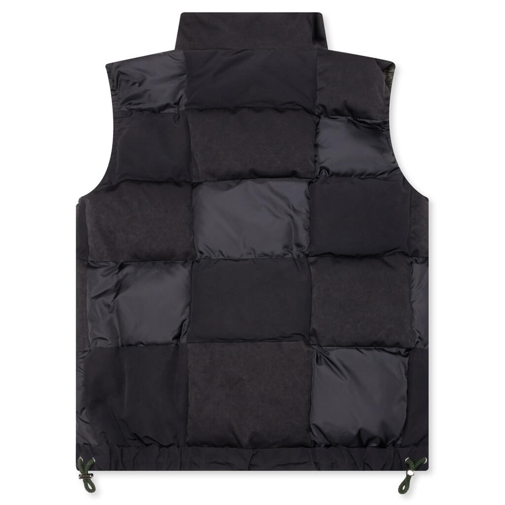 Faux Suede Mix Vest - Black