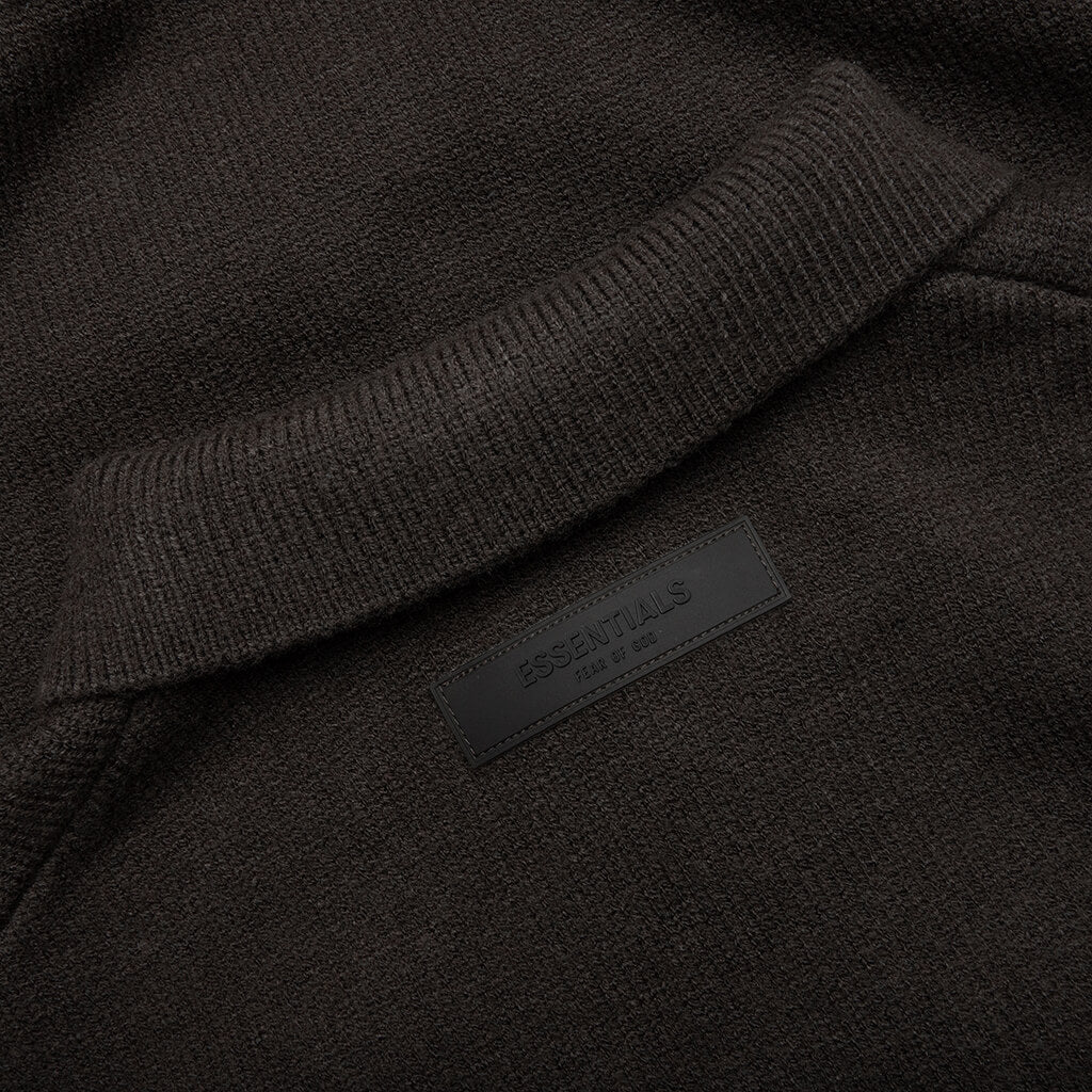 Kid's Knit Polo - Off Black