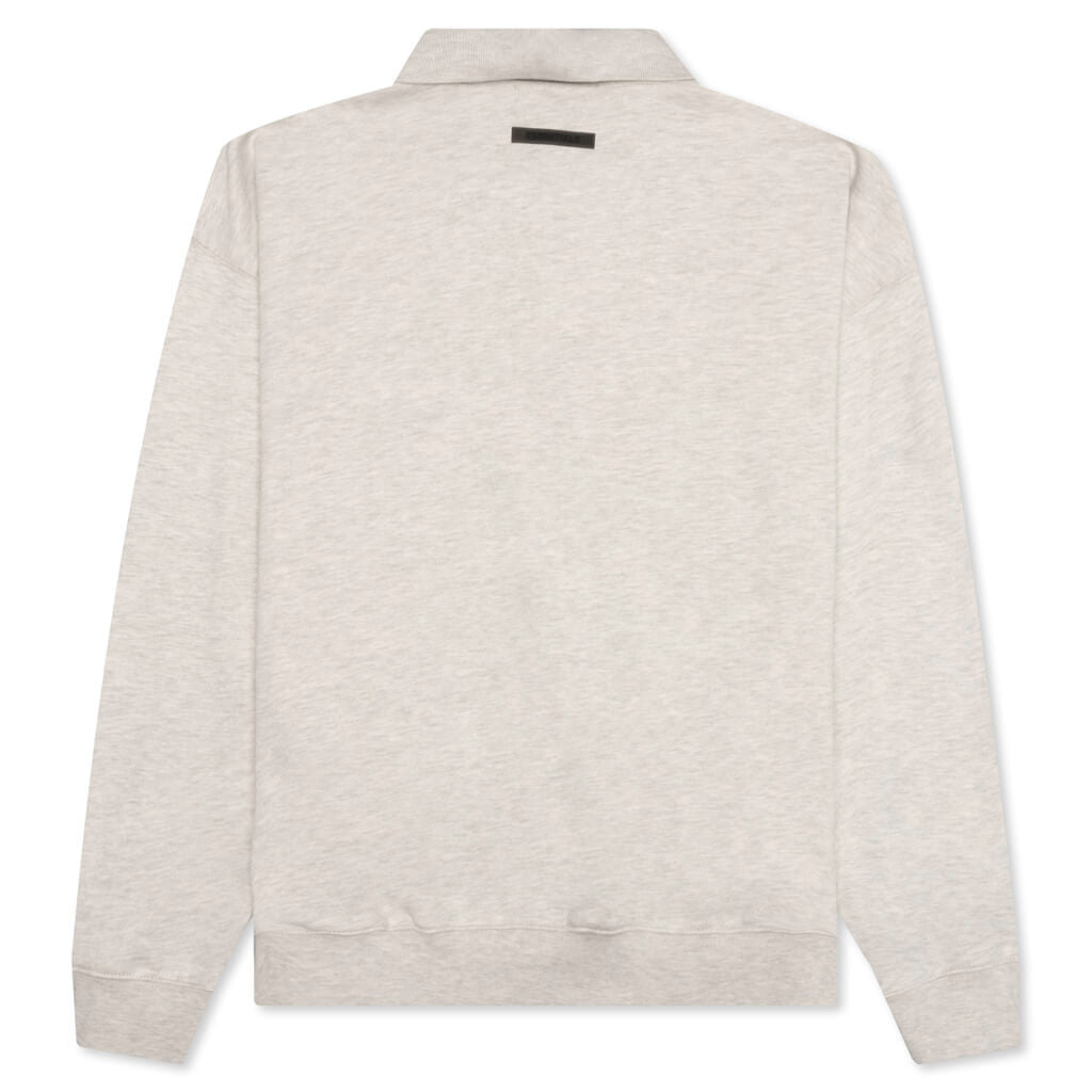 Essentials L/S Polo - Light Heather Oatmeal