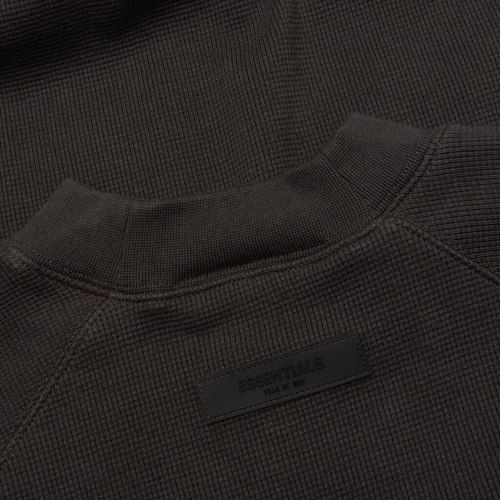 S/S Waffle Sweatshirt - Off Black