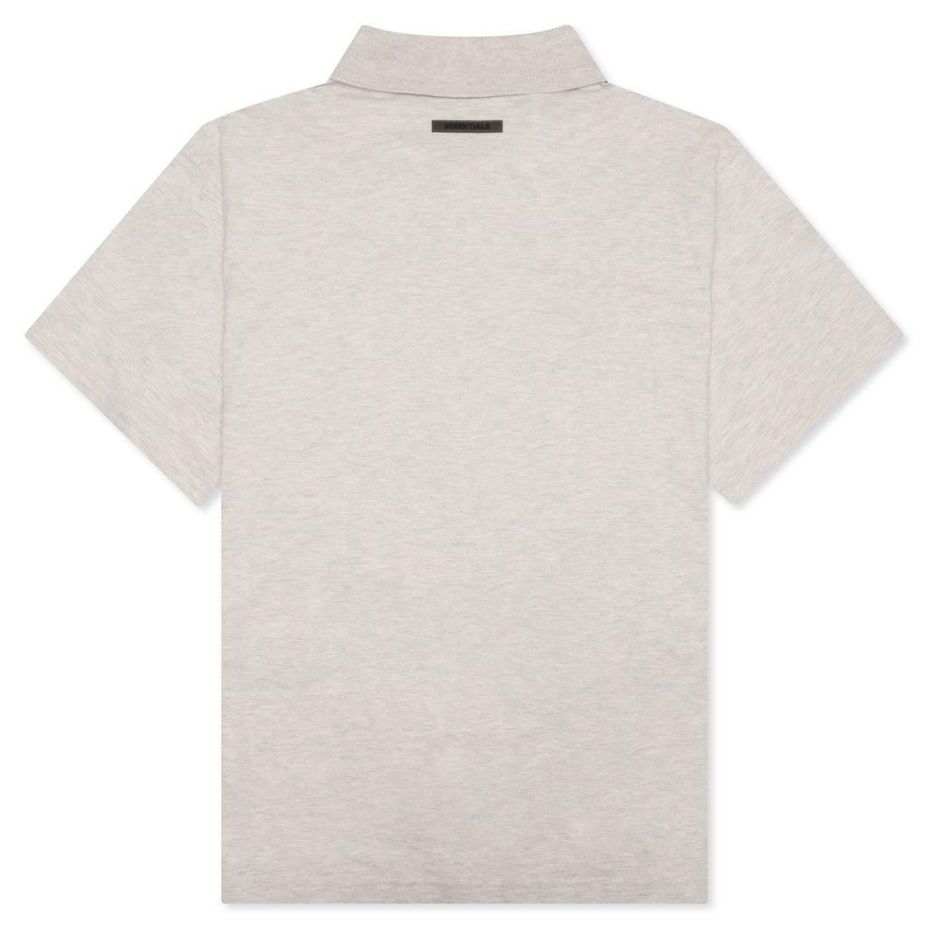 Essentials S/S Polo - Light Heather Oatmeal