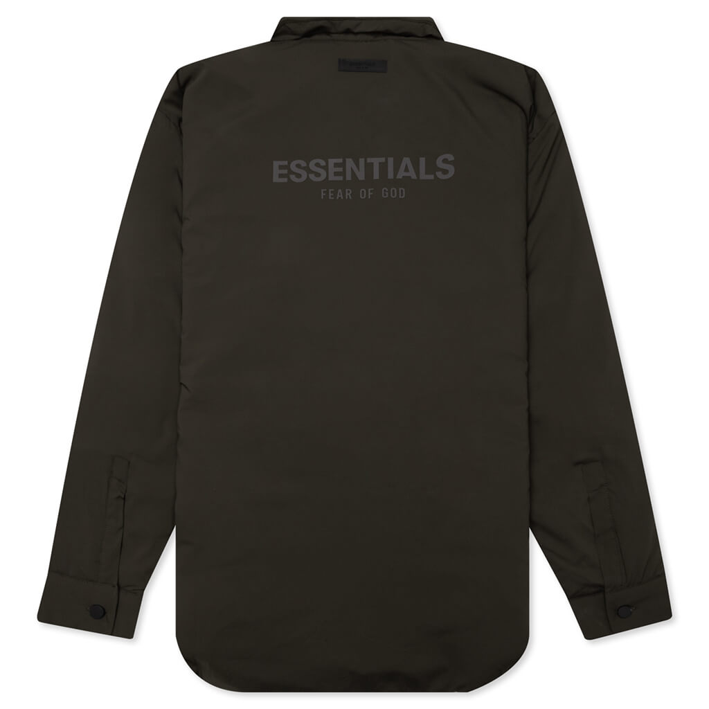 Nylon Filled Shirt Jacket - Off Black