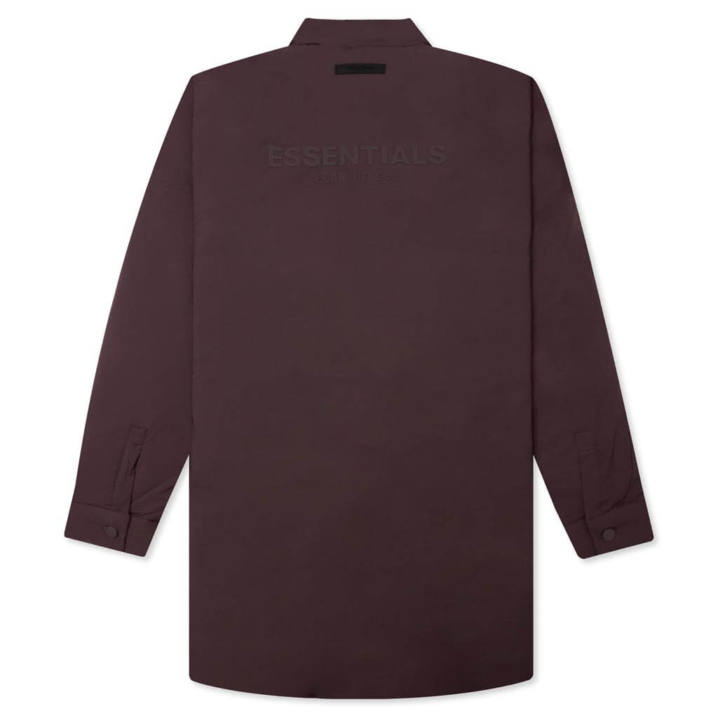 Nylon Filled Shirt Jacket - Plum