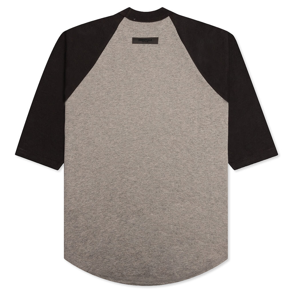 Essentials Kid's 3/4 Sleeve Baseball Tee - Dark Oatmeal