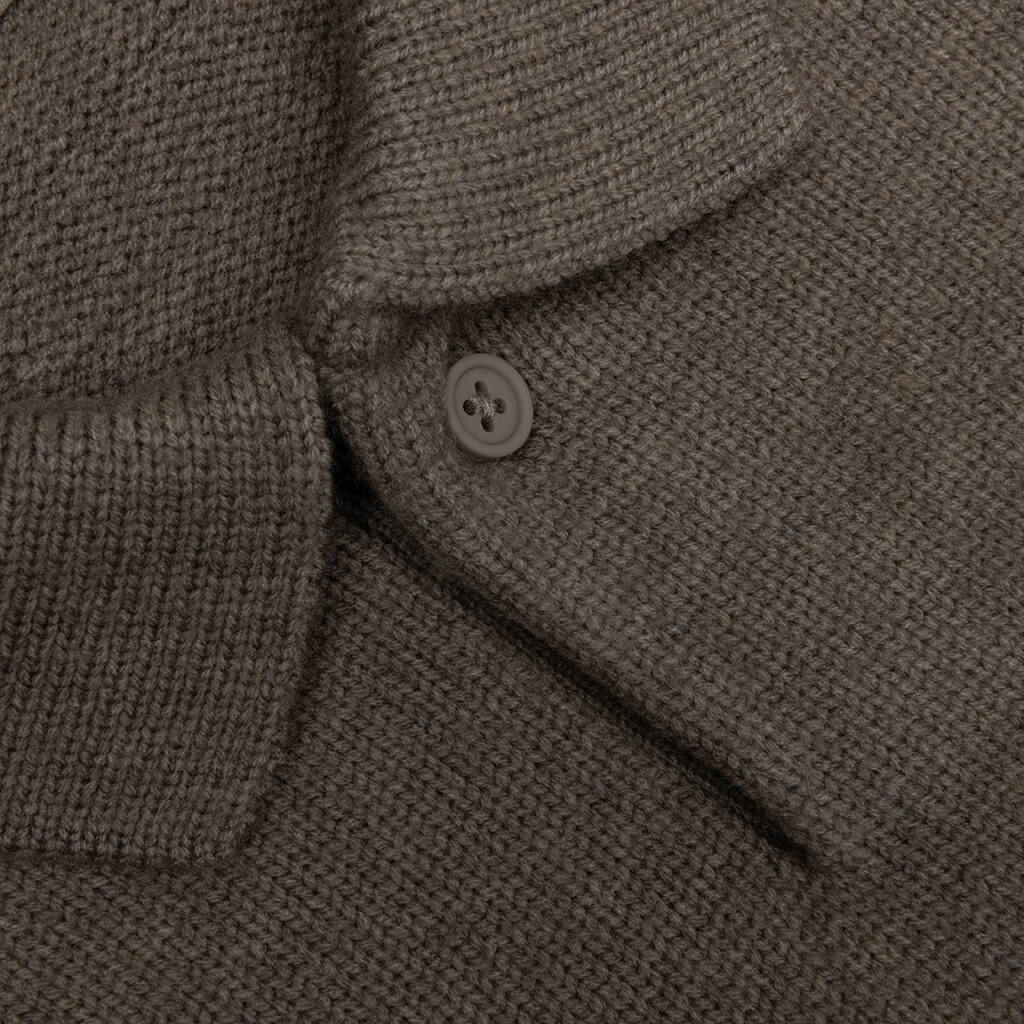 Essentials Kid's Big E Knit Polo - Dark Oatmeal