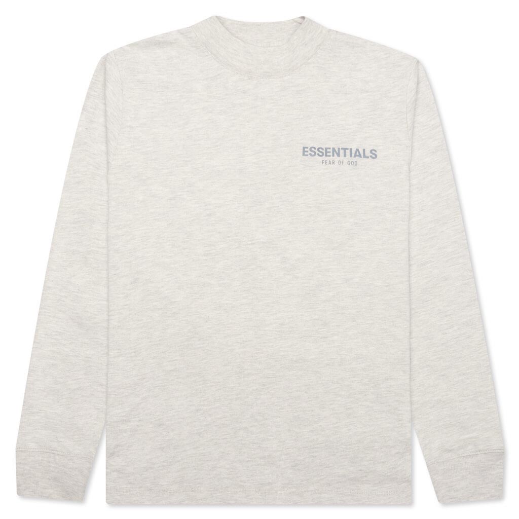Essentials Kid's L/S Tee - Light Heather Oatmeal