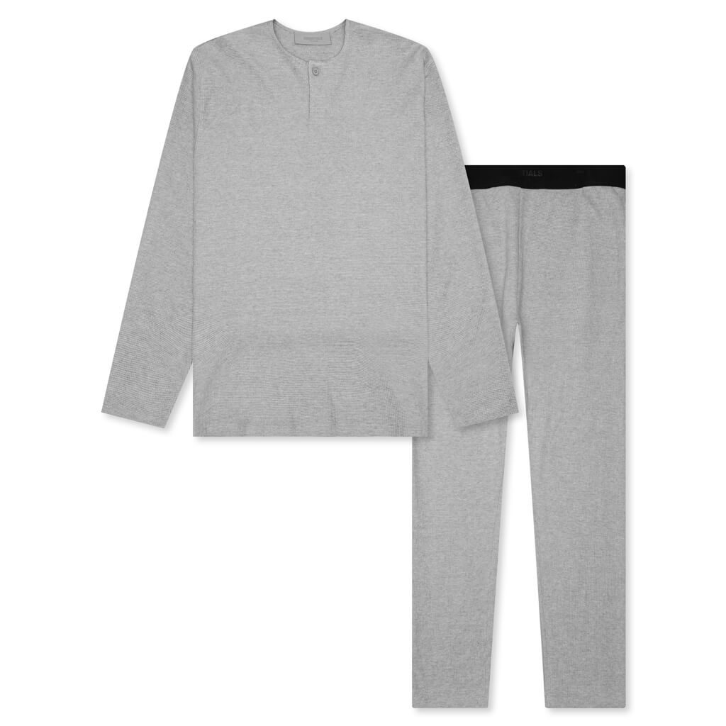 Essentials Henley Thermal Set - Dark Oatmeal