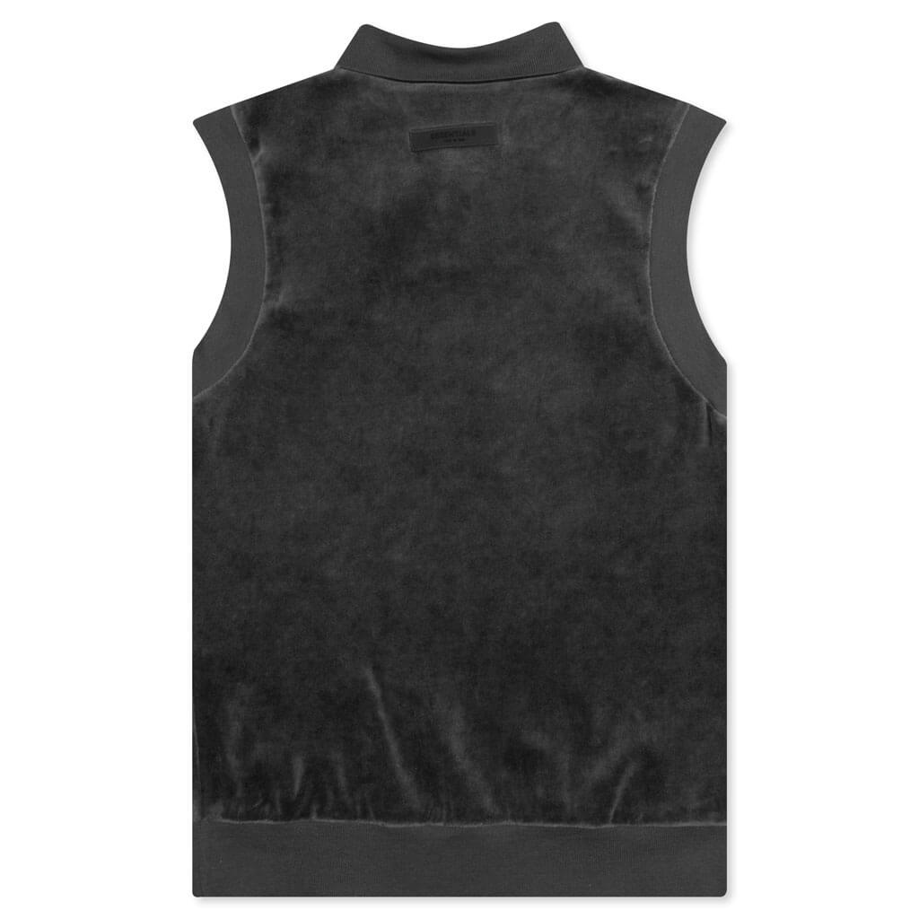 Essentials Women's Velour Sleeveless Polo - Iron