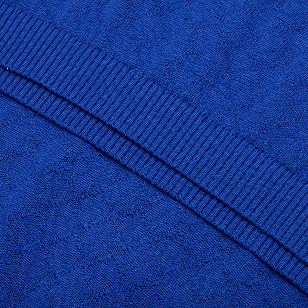 Hogan Pointelle Raglan Sleeve Sweater Polo - Indeevar Blue