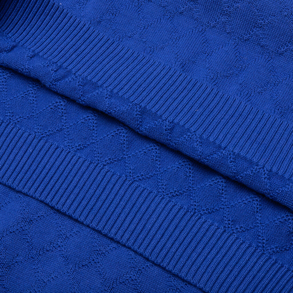 Hogan Pointelle Raglan Sleeve Sweater Polo - Indeevar Blue