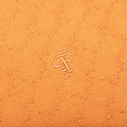 Hogan Pointelle Raglan Sleeve Sweater Polo - Jasper Orange