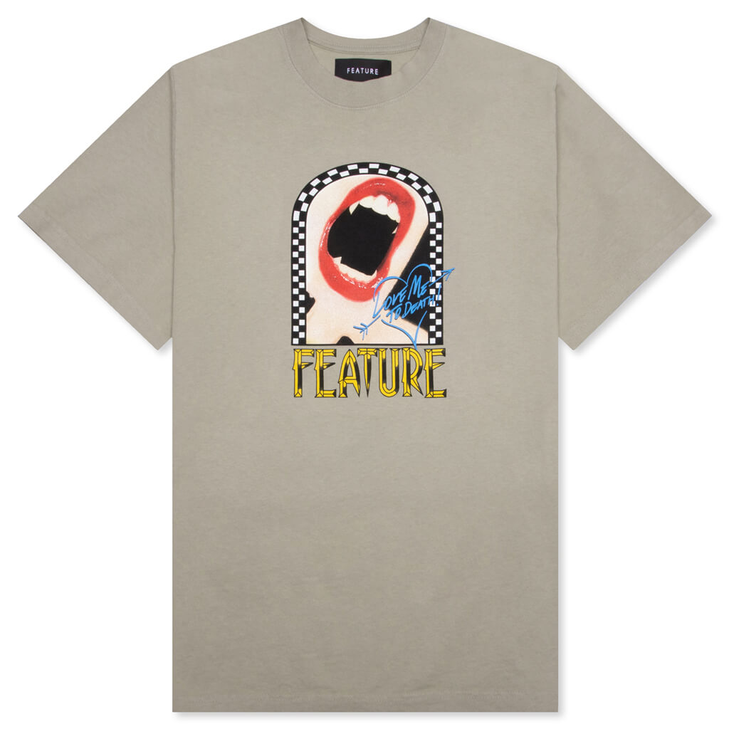 Love Me To Death Tee - Oil Green