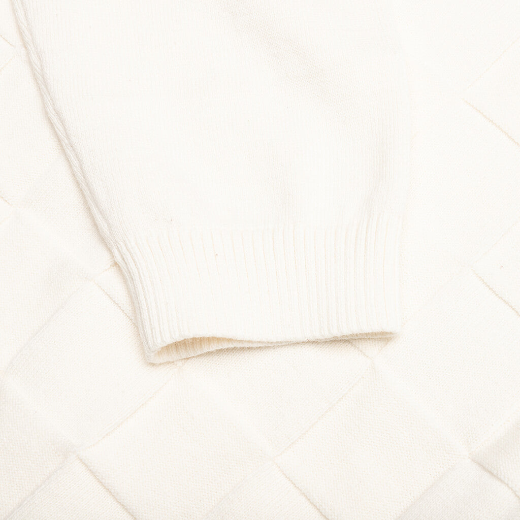 Palmer Checked L/S Sweater Polo - Clubhouse Cream