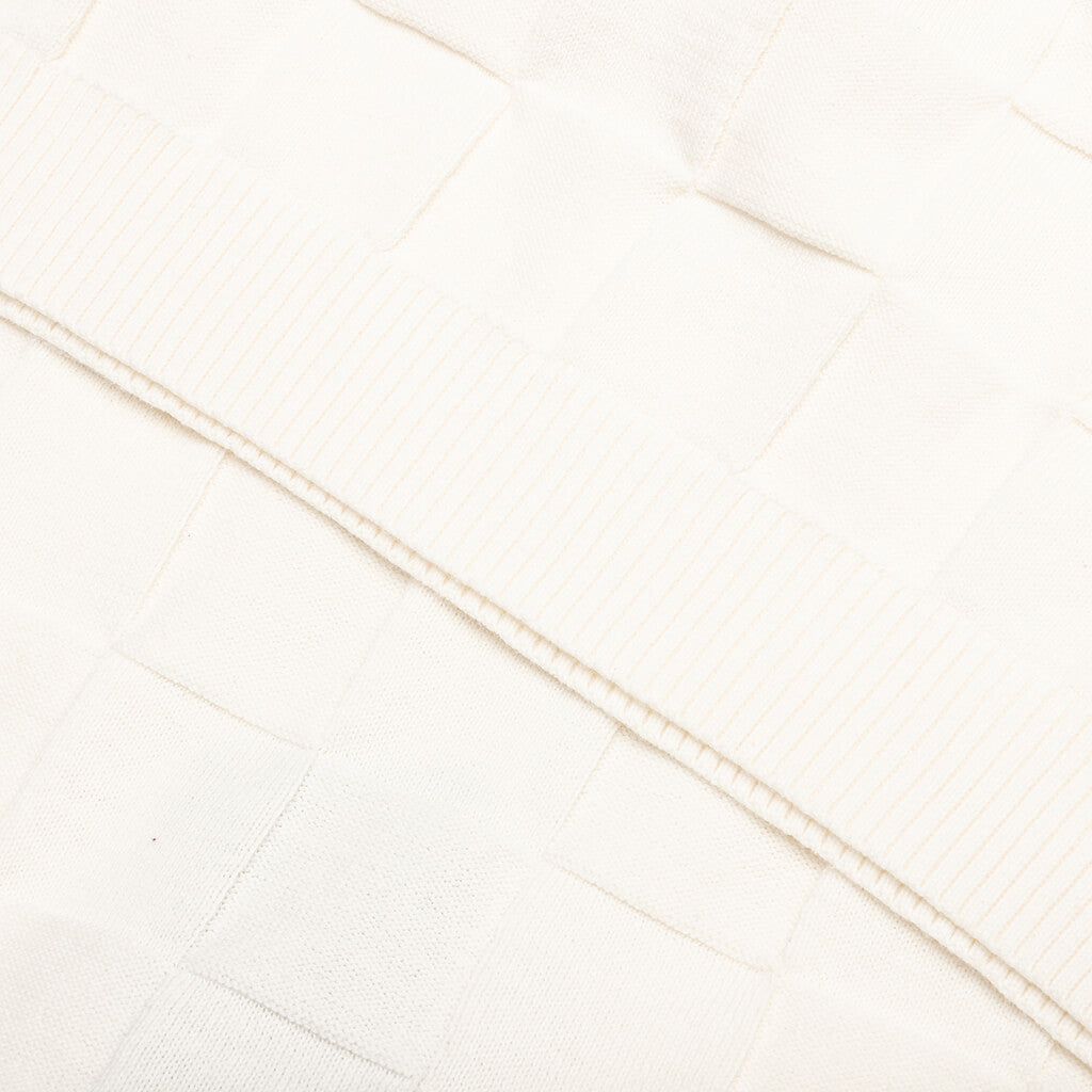Palmer Checked L/S Sweater Polo - Clubhouse Cream