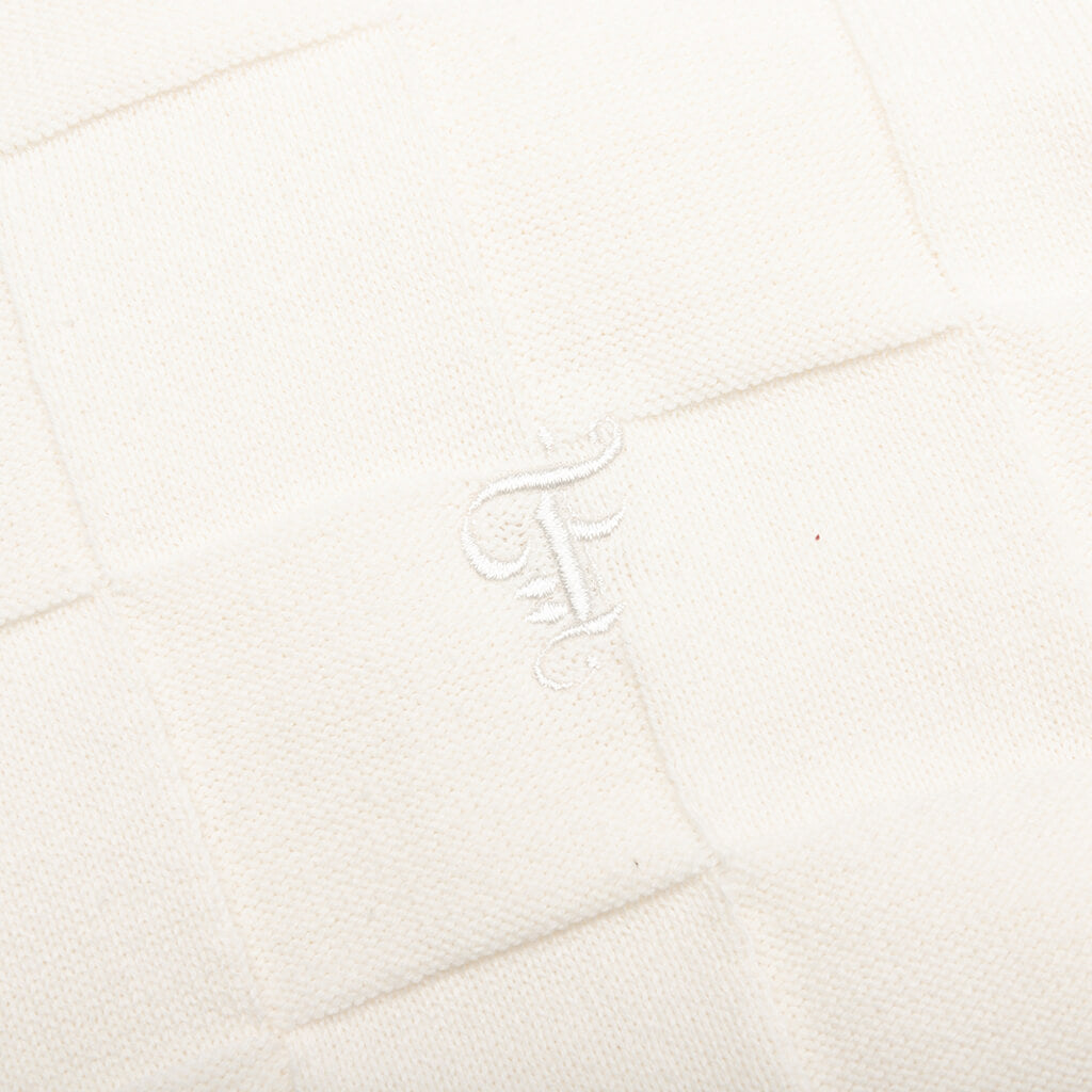 Palmer Checked L/S Sweater Polo - Clubhouse Cream