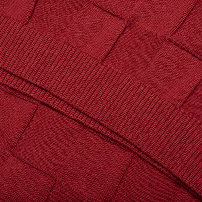 Palmer Checked L/S Sweater Polo - Sunday Red